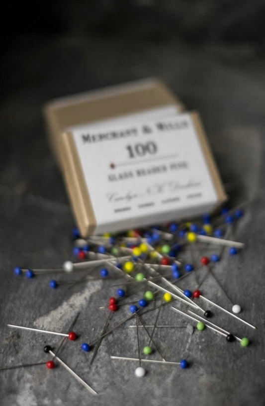 Glass headed pins