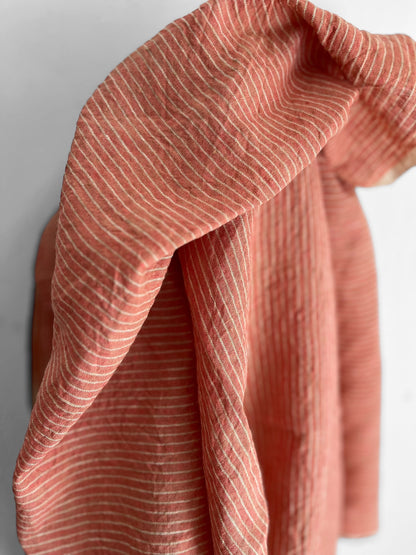 REMNANT 1.9m, 1.8m Papaya Pinstripes