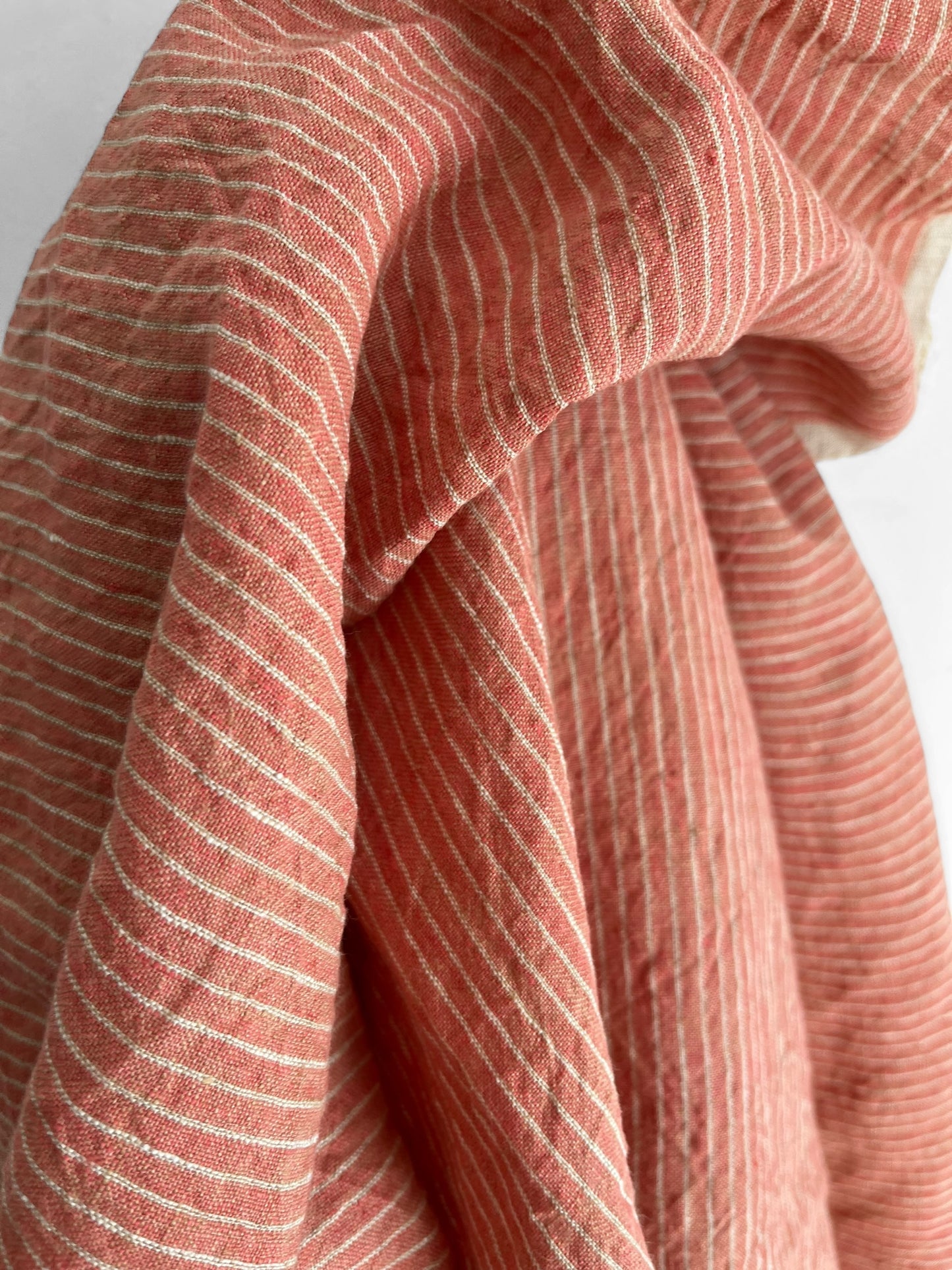 REMNANT 1.9m, 1.8m Papaya Pinstripes