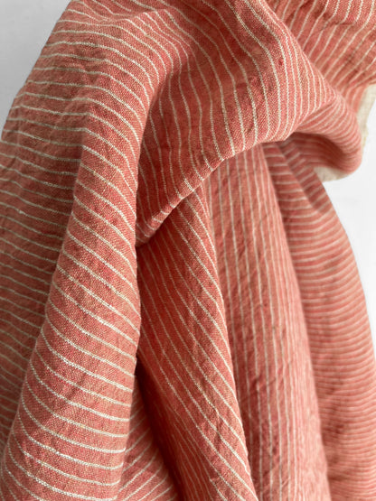 REMNANT 1.9m, 1.8m Papaya Pinstripes