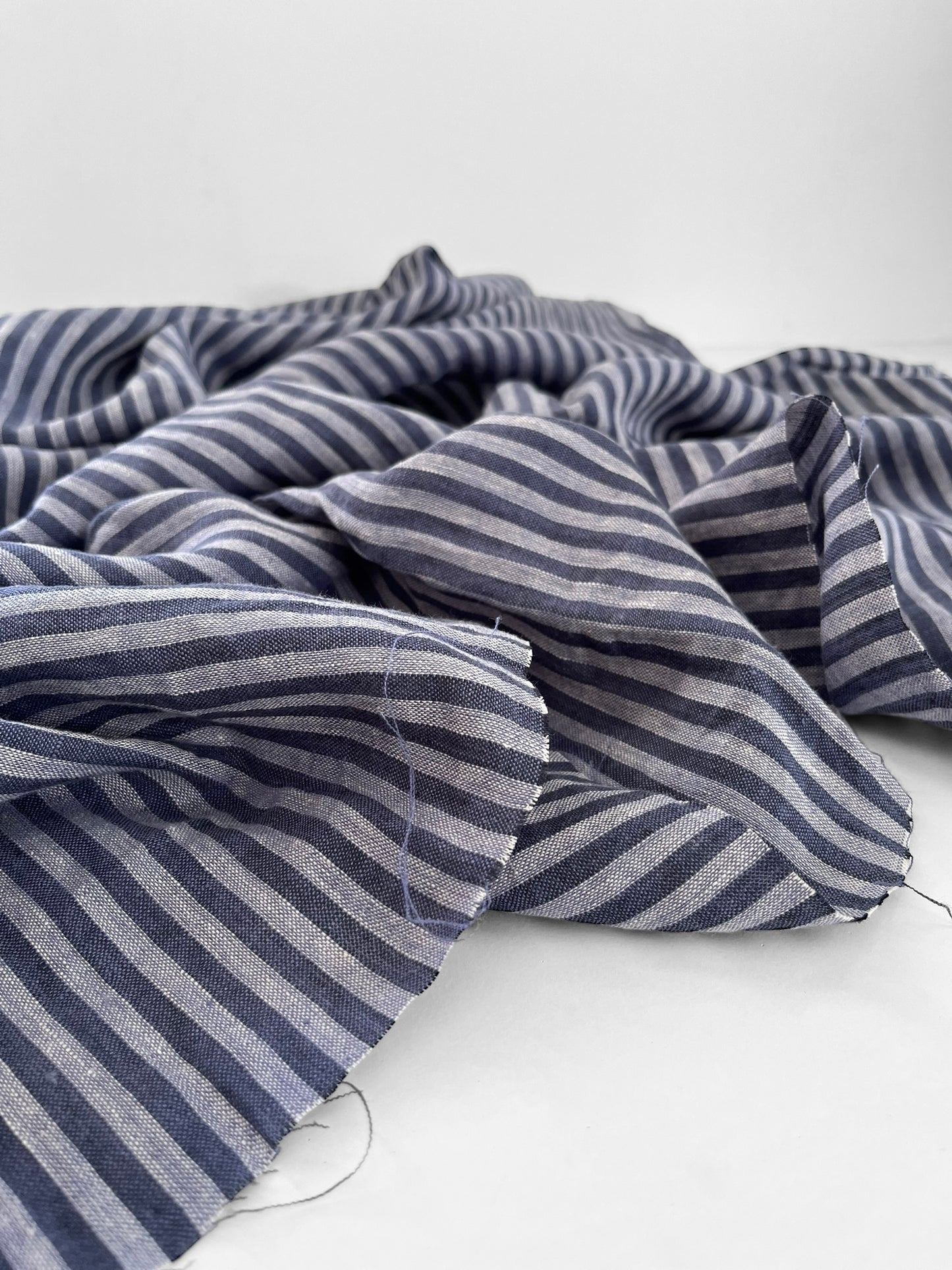 REMNANT 1.3m Blueberry Chunky Stripes