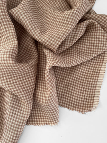 REMNANT 1m Mocha Mini Gingham