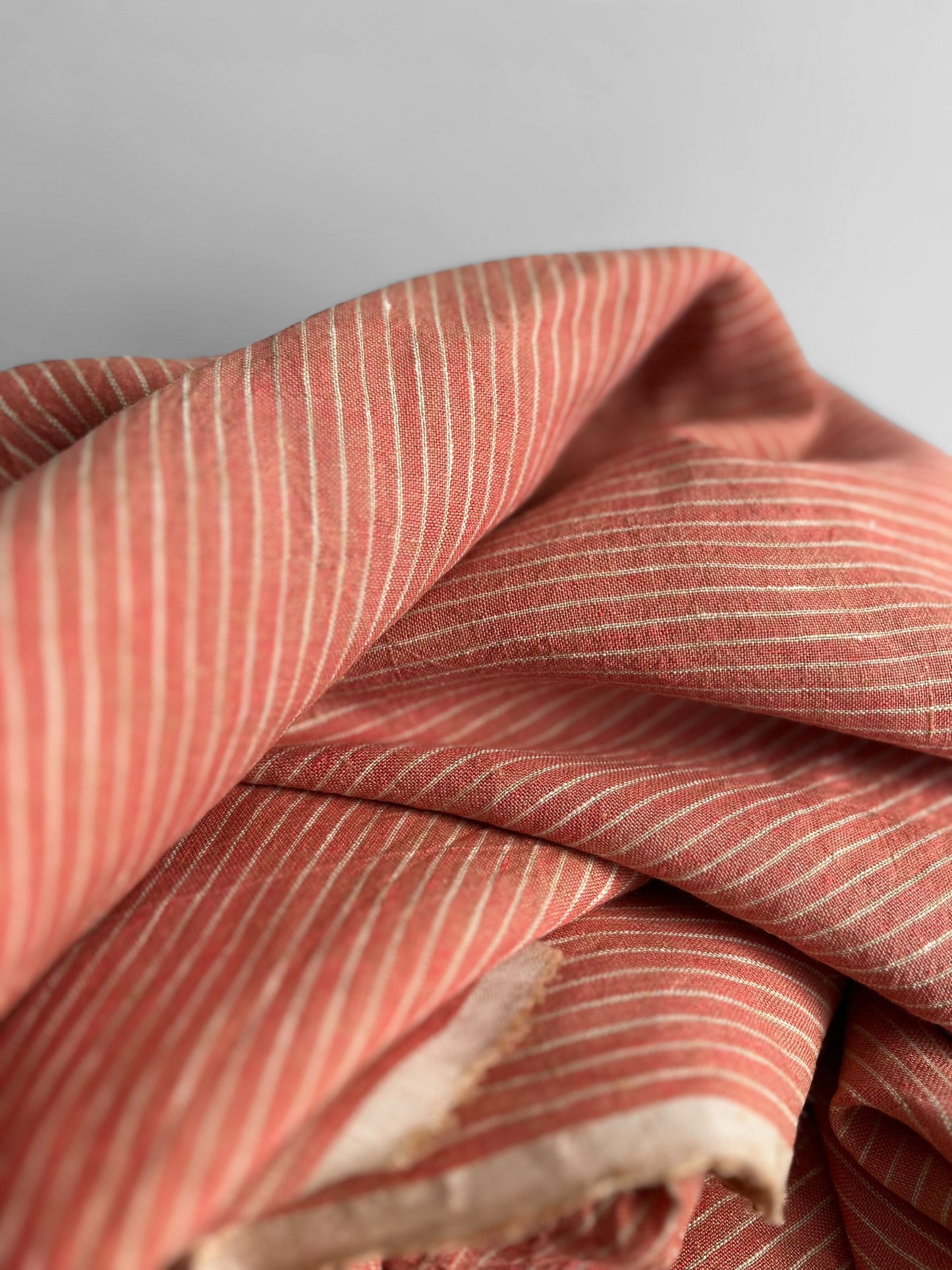 REMNANT 1.9m, 1.8m Papaya Pinstripes