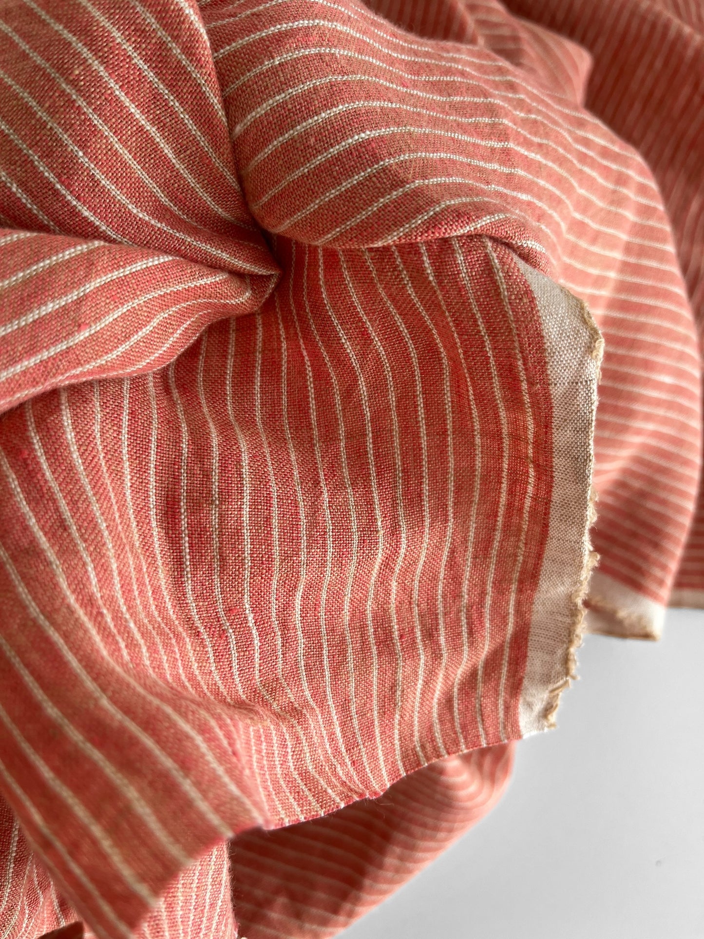 REMNANT 1.9m, 1.8m Papaya Pinstripes