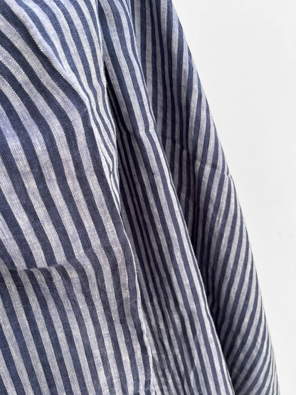 REMNANT 1.3m Blueberry Chunky Stripes