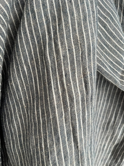 Close-up of a gray pinstripe fabric texture